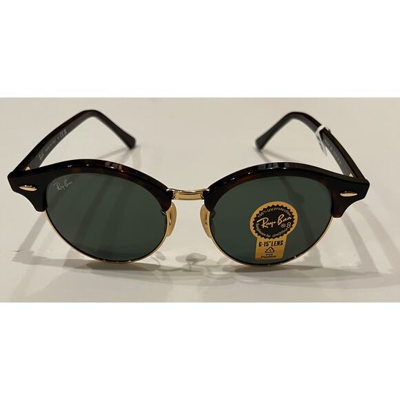 Ray-Ban Clubround Classic Sunglasses Red Havana Frame Green Lenses - Picture 3 of 6